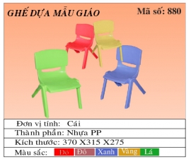 GHẾ DỰA MẪU GIÁO